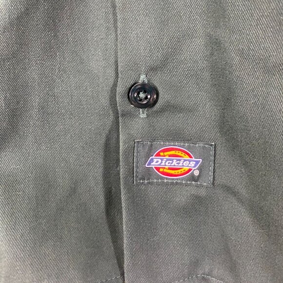 Dickies Men Work Shirt Small Short Sleeve Button Up Pockets Casual Classic Green - Picture 4 of 6